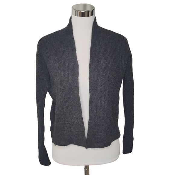 Lilla P 100% cashmere shrug cardigan open front gray grey - Picture 1 of 9